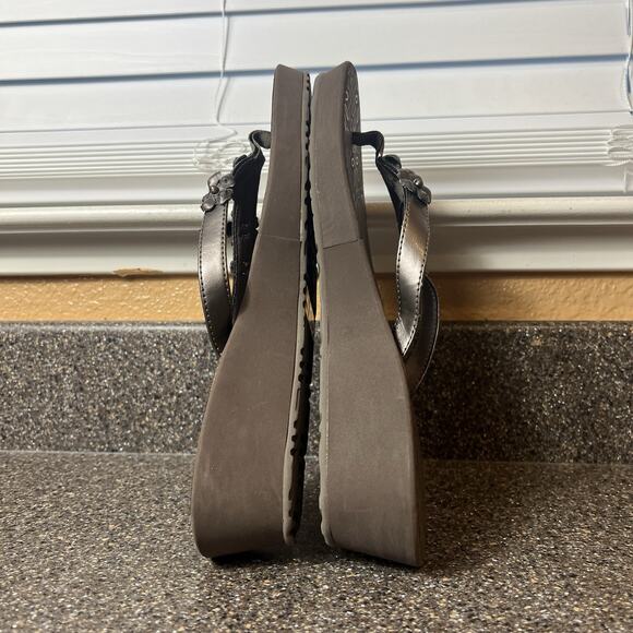 Clarks Brown Thong Synthetic Summer Sandal Women Size 11M Comfort Casual Slip On - Picture 5 of 10